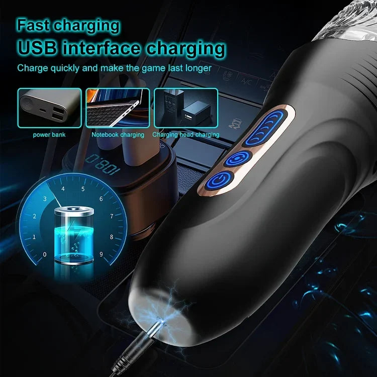 Jessica 2.0 Version Rotating Vibrating Telescopic Blowjob Masturbator