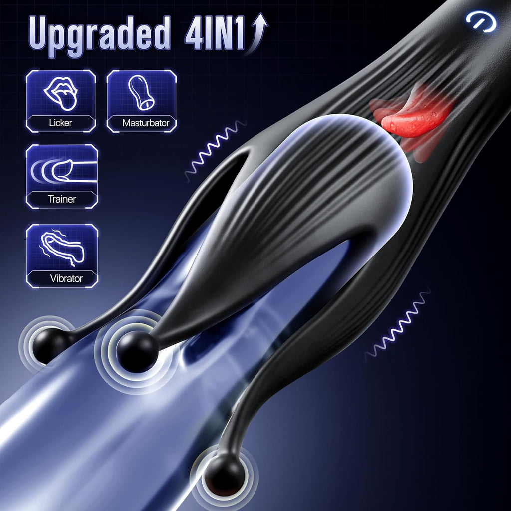 Masturbator Pocket Pussy Upgrade Size 10 Tongue Modes Sex Toy for Men Couples for Penis Clitoral Breast Stimulation,  with 3D Particles Sex Toys