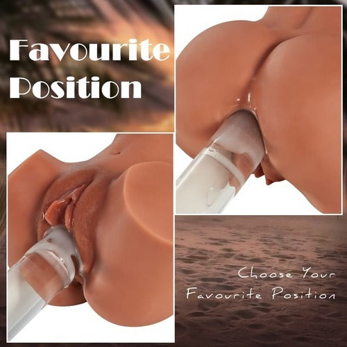 JASMIN - 3 in 1 Vagina Anus and Breasts Triple Sensations Lightweight Portable Sex Torso Love Sex Doll