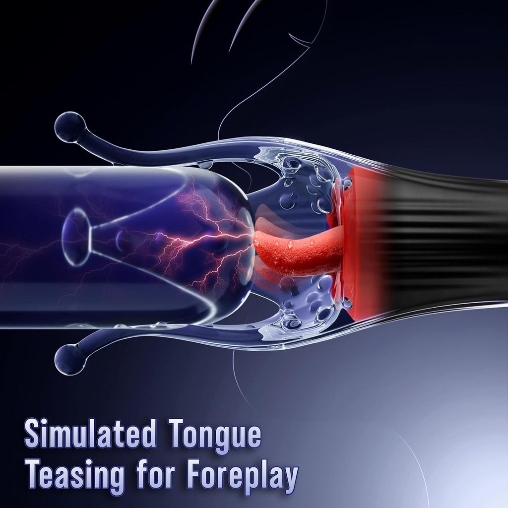Masturbator Pocket Pussy Upgrade Size 10 Tongue Modes Sex Toy for Men Couples for Penis Clitoral Breast Stimulation,  with 3D Particles Sex Toys