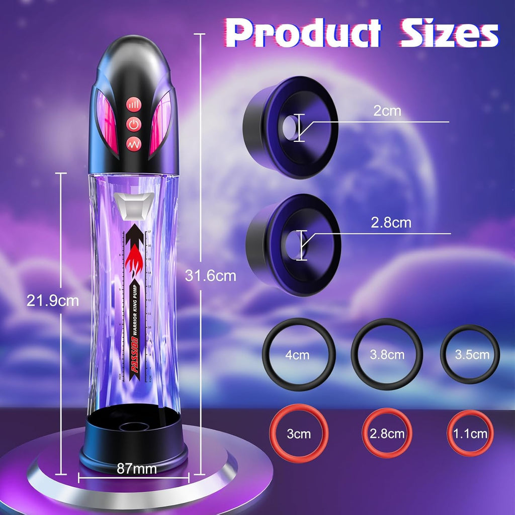 Penis Pump Sex Toy for Men - Penis Pump for Penis Enlargement with 4 Suction Modes & 4 Pressure Modes