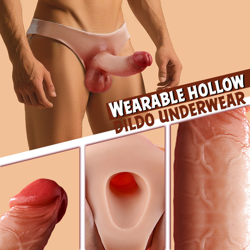 Strap-on Dildo Silicone Wearable Hollow Dildos Panties With 7.48'' Realistic Penis