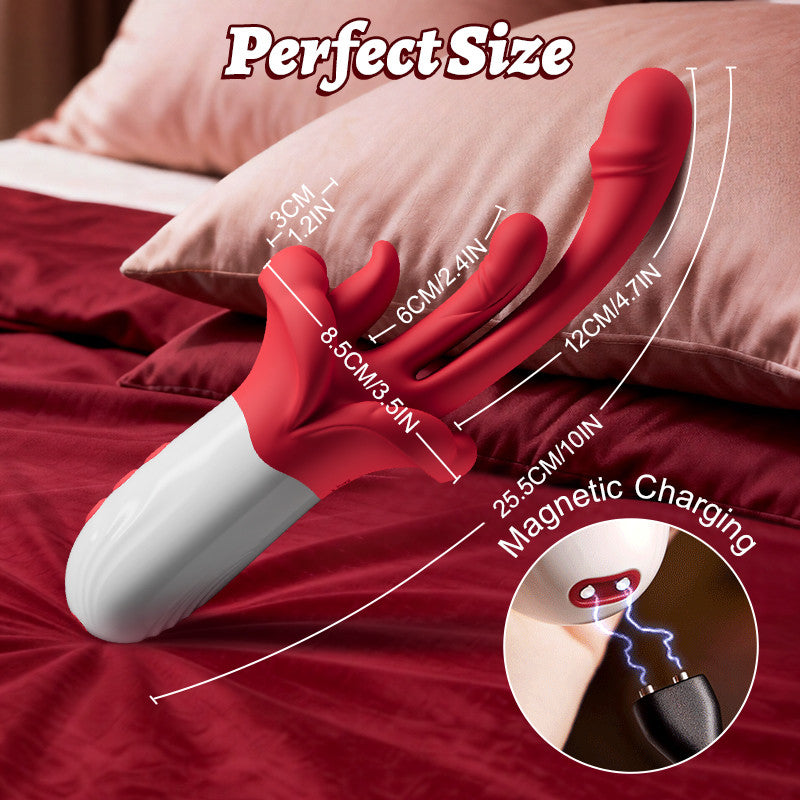 New Upgraded 4 In 1 Tongue Licking & Swings & Heating G-spot Vibrator For Women