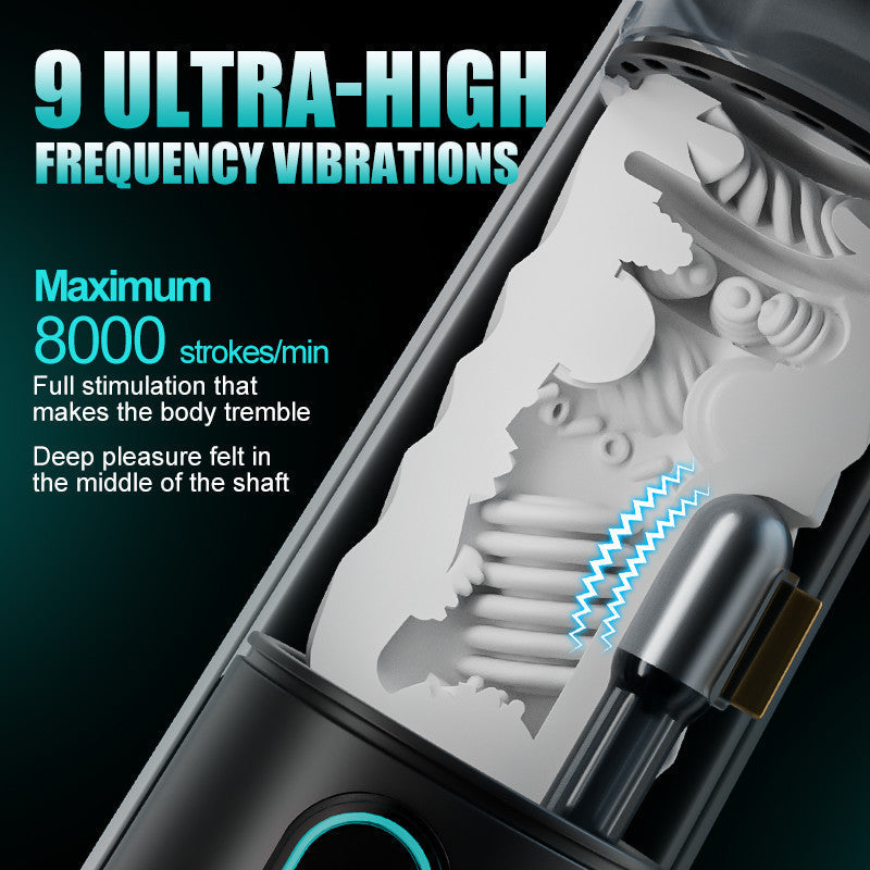 9 Suction Modes & Powerful Vibration 2.8x Wide Sleeve Electric Male Masturbator Cup