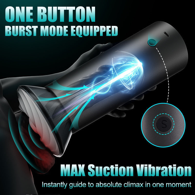 9 Suction Modes & Powerful Vibration 2.8x Wide Sleeve Electric Male Masturbator Cup