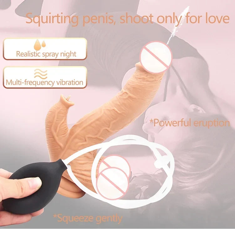 Fake Penis Vibration Machine Gun Women's Water Spray