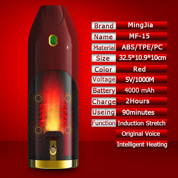 Men Airplane Cup Electric Intelligent Heating Male Masturbator Induction Type Vocal Toy