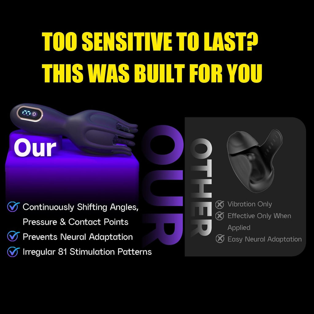 360° Conical Rotating Vibrating Penis Head Stimulator