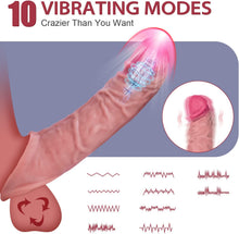 Load image into Gallery viewer, 10 Vibration Silicone Vibrating Penis Extender with Ball Stretcher