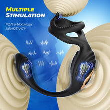 Load image into Gallery viewer, 7 Vibrating Prostate Massager 4 in 1- Multiple Stimulation Cock Ring