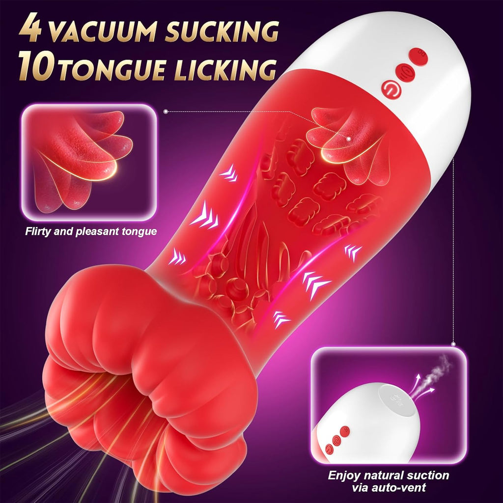 10x Sucking & Licking Vibrating Male Stroker