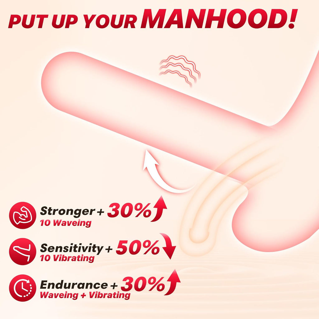 New 4 in 1 Waving Blowjog Trainer Wave Tongue Motion Penis Vibrator