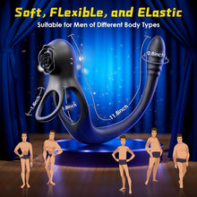 Load image into Gallery viewer, Double Penis Ring Stimulate Erection 10X Vibrating Cock Ring