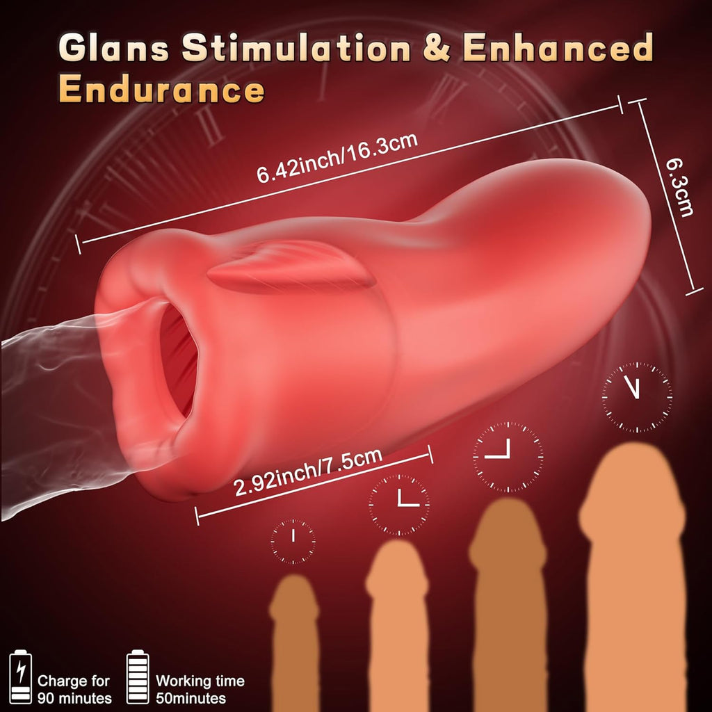 9X Tongue Licking Mouth-Wrapped Blowjob Male Stroker