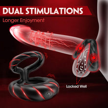 Load image into Gallery viewer, Mighty Grip - 10 Frequency Vibration Dual Limitation Silicone Penis Ring