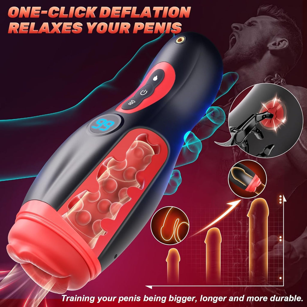 App Control Suction and Vibrating Male Masturbator with Phone Holder