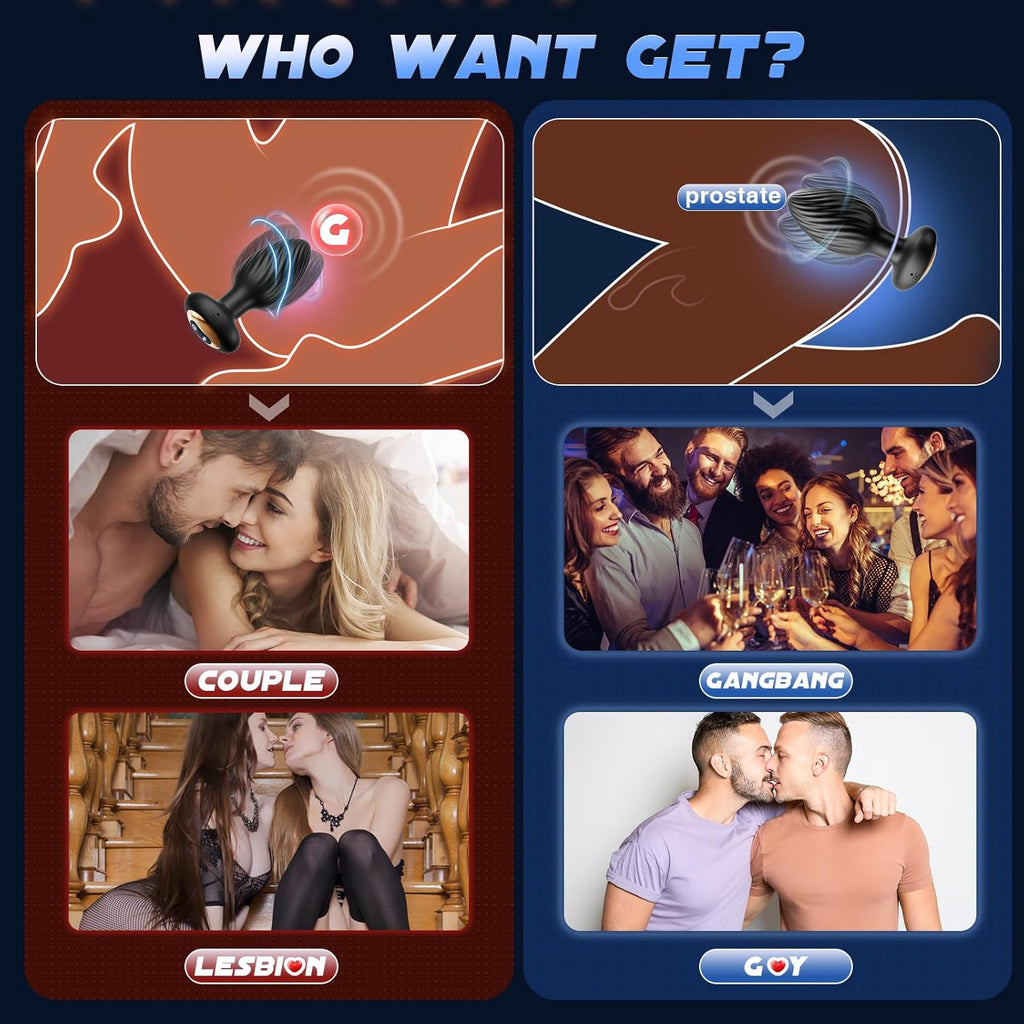 Anal Toys Anal Plug with 7 Rotation & 7 Vibration Anal Vibrators