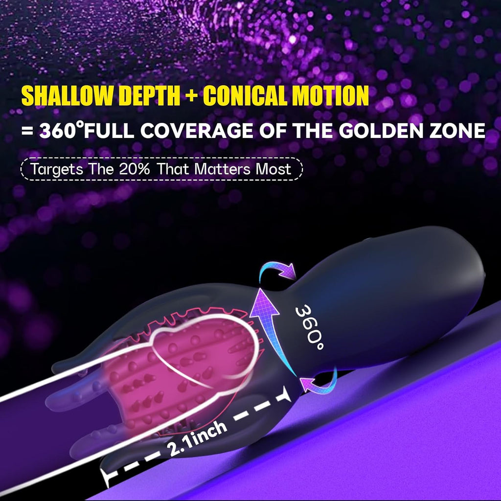 360° Conical Rotating Vibrating Penis Head Stimulator