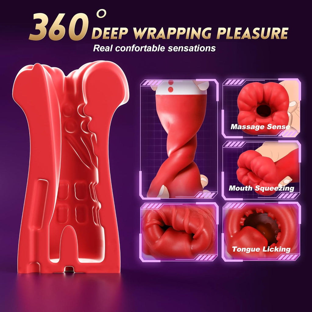 10x Sucking & Licking Vibrating Male Stroker