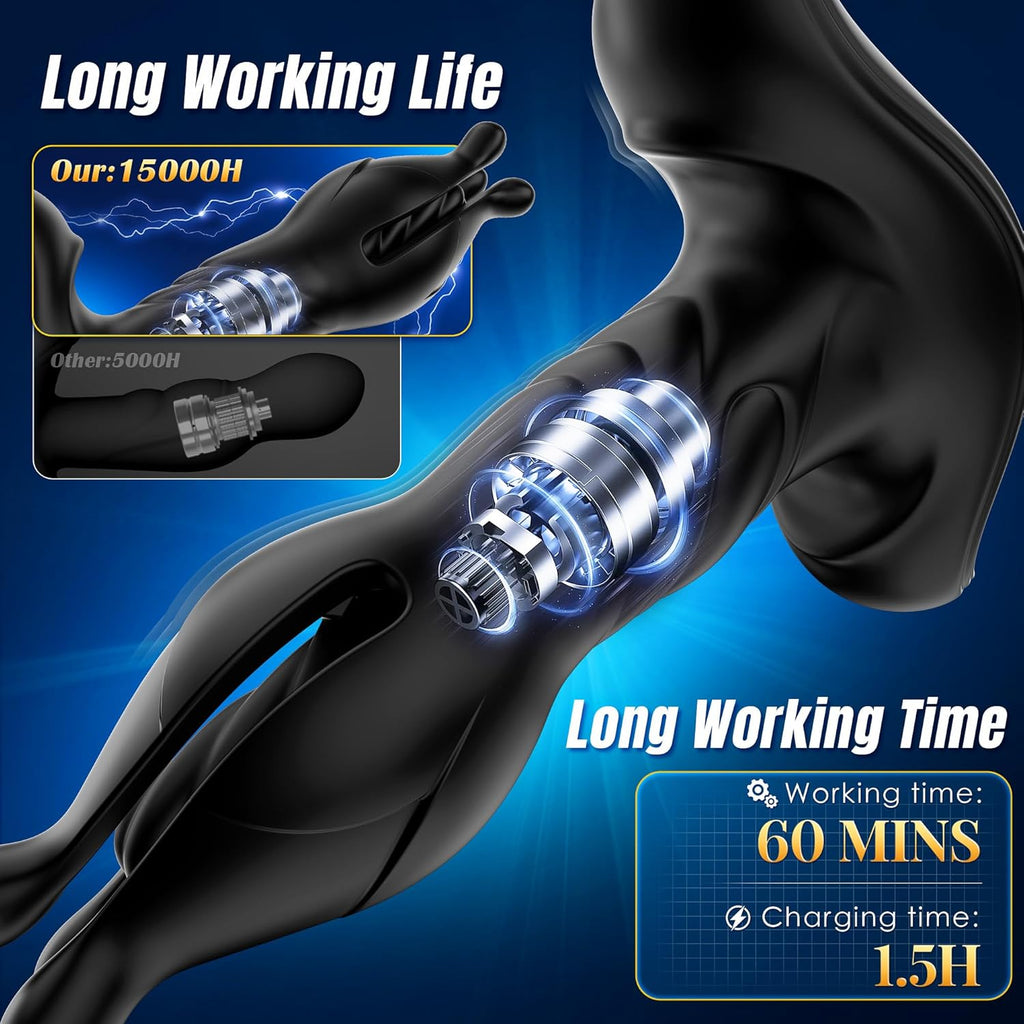 9 Tension Shock Flapping Prostate Massager Thrusting Vibrating Butt Plug