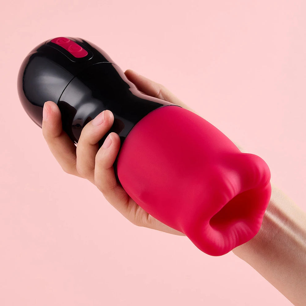 BeadGrip Licker Male Masturbator with Licking & Vibration