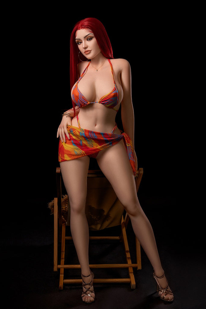 US Stock - Camila Silicone Head Sex Doll TPE Body Adult Love Doll Red Hair BBW Love Doll