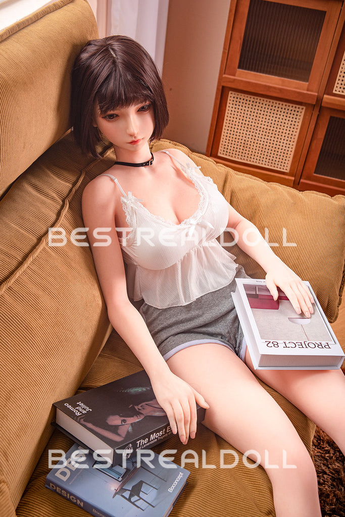 US Stock - RIDMII 163cm Momo Unique Design Short Hair Medium Boobs Sex Doll Silicone Head TPE Body Realistic Love Doll