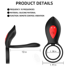 Load image into Gallery viewer, Adult sex products men's ring vibrating lock fine ring double ring male and female resonator electric negative vibrator