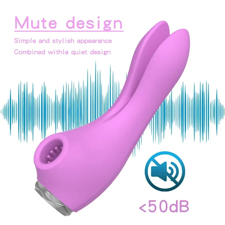 Honey Tongue Tracking Rabbit Ear Shock-absorbing Heating Rod Female Sucking Vibration Masturbation Device Adult Products