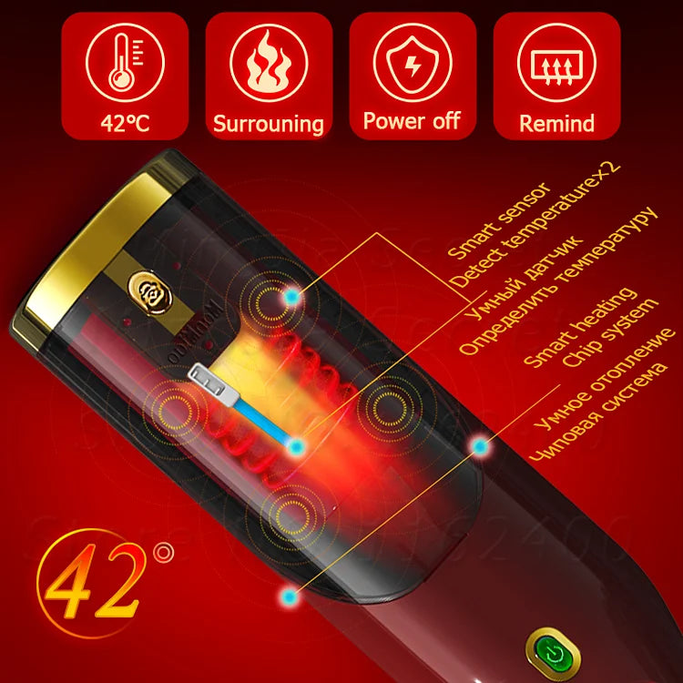 Men Airplane Cup Electric Intelligent Heating Male Masturbator Induction Type Vocal Toy