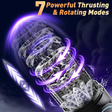 Load image into Gallery viewer, Multifunctional Penis Pump (7-in-1): Features thrusting, rotating, vibrating, sucking, licking, and stroking functions; includes a built-in LCD display