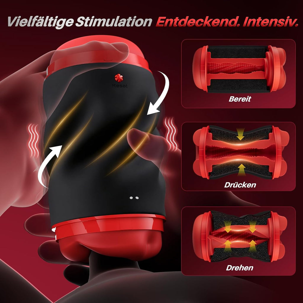 9 modes of male electric masturbator: licking, sucking, vibration, oral sex, transparent pocket-style vagina, couple's sex toy