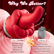 Load image into Gallery viewer, Joylume Silk Teaser rose vibrator designed with wave like tongue motion